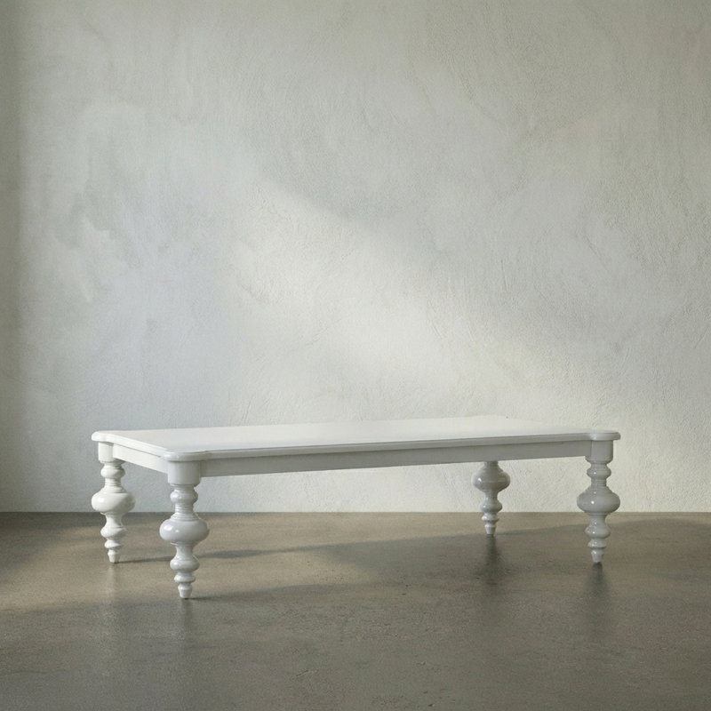 Graff Solid Wood Coffee Table, Solid White