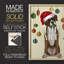 «Christmas Boxer and Bauble Ball», reproduction encadrée - bois massif