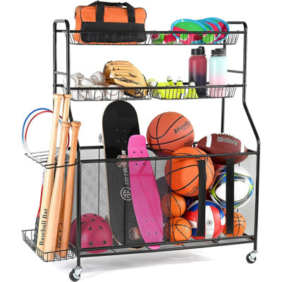 Heavy Duty Garage Ball Rack with Baskets