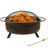  Cosmic Round Wood-Burning Steel Fire Pit with Spark Screen-2100296255-2100296243