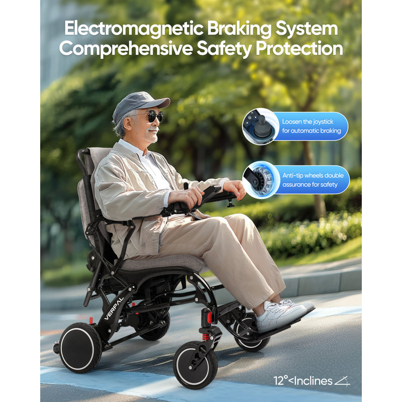 21" Wide Carbon Fiber Foldable Electric Wheelchair For Adults, Lightweight Power Mobility Chair With 20-Mile Range, Airline Approved, 330 Lb Capacity