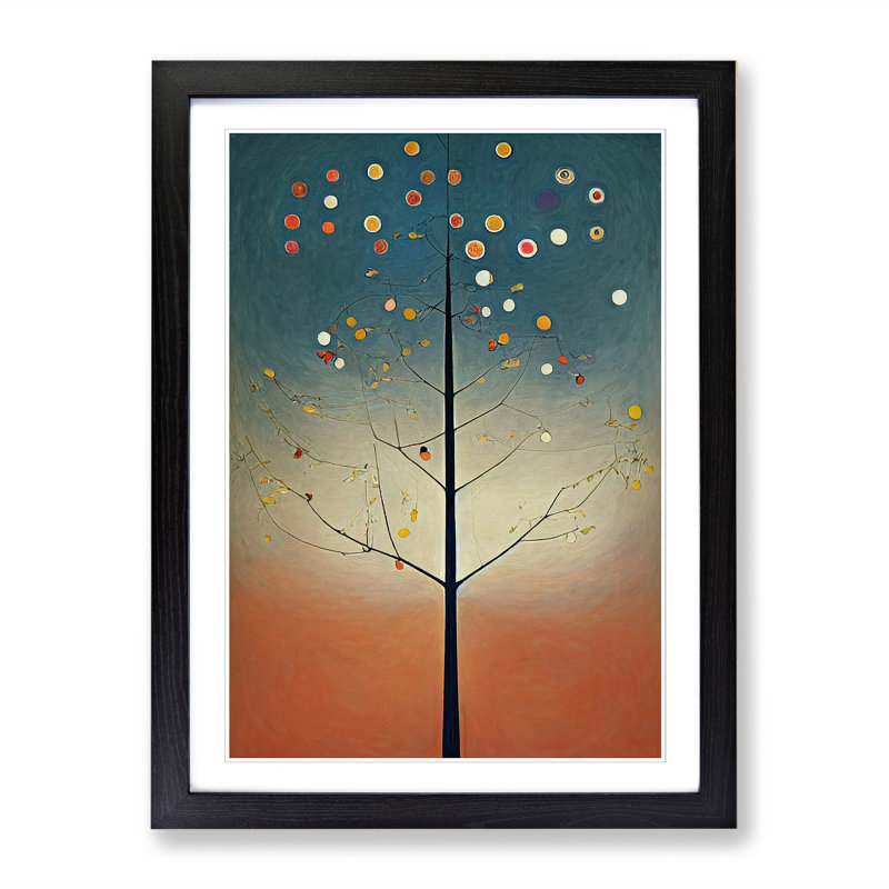 Pretty Apple Tree - Single Picture Frame Print, Black, 64cm H x 46cm W x 2cm D
