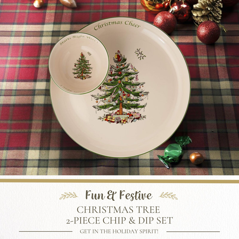 Spode Christmas Tree Chip and Dip Platter