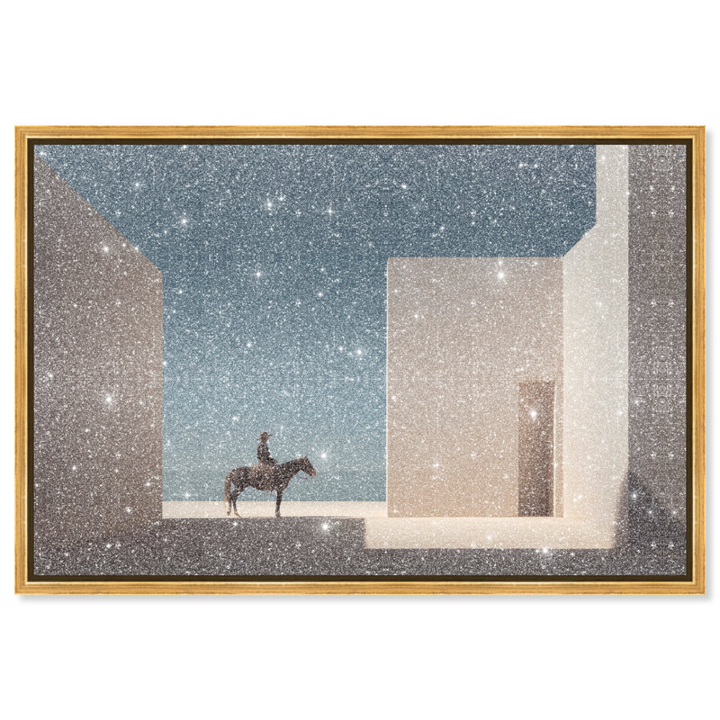 Lone Equestrian I Print by Oliver Gal, 11"H x 16"W, Gold Floater Frame