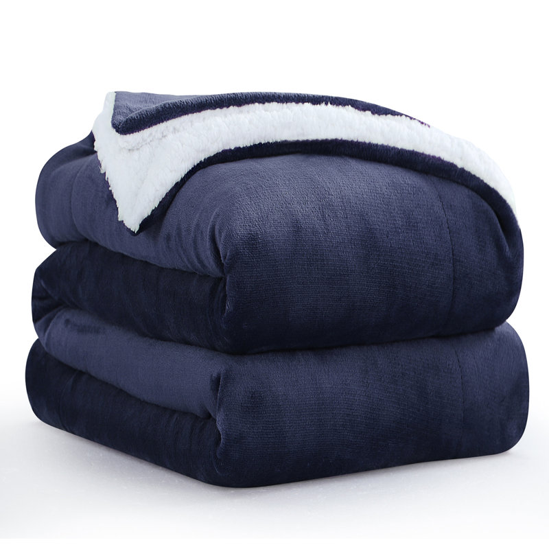 Couverture polaire Aisbo Sherpa, Simple, Marine