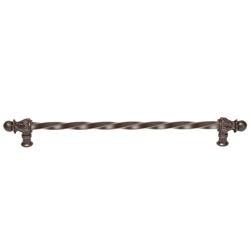 Acanthus 22 inches c.c. with 3/8 twist bar long pull Romanesque style in Chalice, 22", Oil Rubbed Bronze