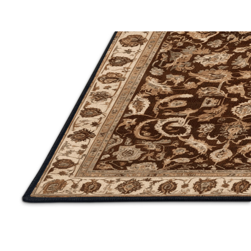 Tapis brun lavable à la machine, Carré 8 pi