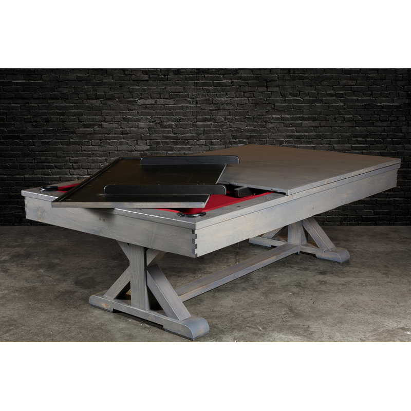 Hepburn Slate 8' Pool Table with Professional Installation Included, Burgundy