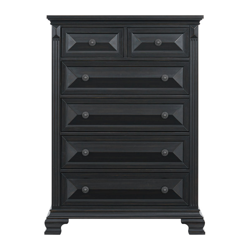 Commode 6 tiroirs Alcott Hill® Daryel, Noir