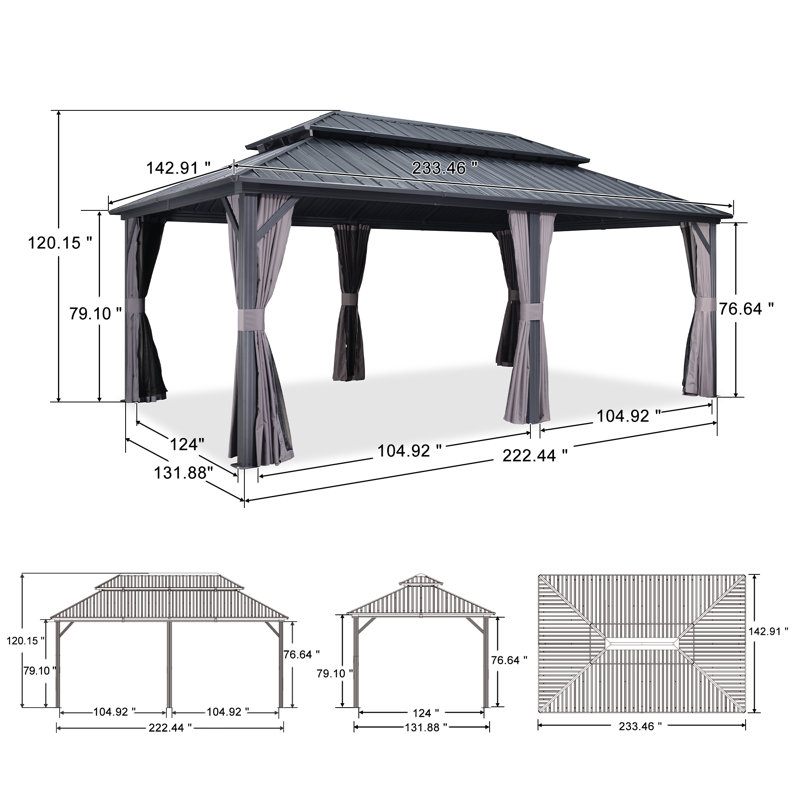 5.5m W x 3.5m D Aluminum Barrel