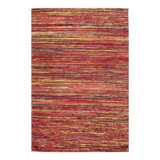 Striped Area Rug in Red