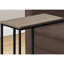 Table d'appoint pour espaces de vie - Stratifié taupe, base en métal noir en métal stratifié, s'adapte élégamment aux espaces