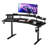 Kukwa Curved Steel Computer Desk with Built-In Electrical Outlet