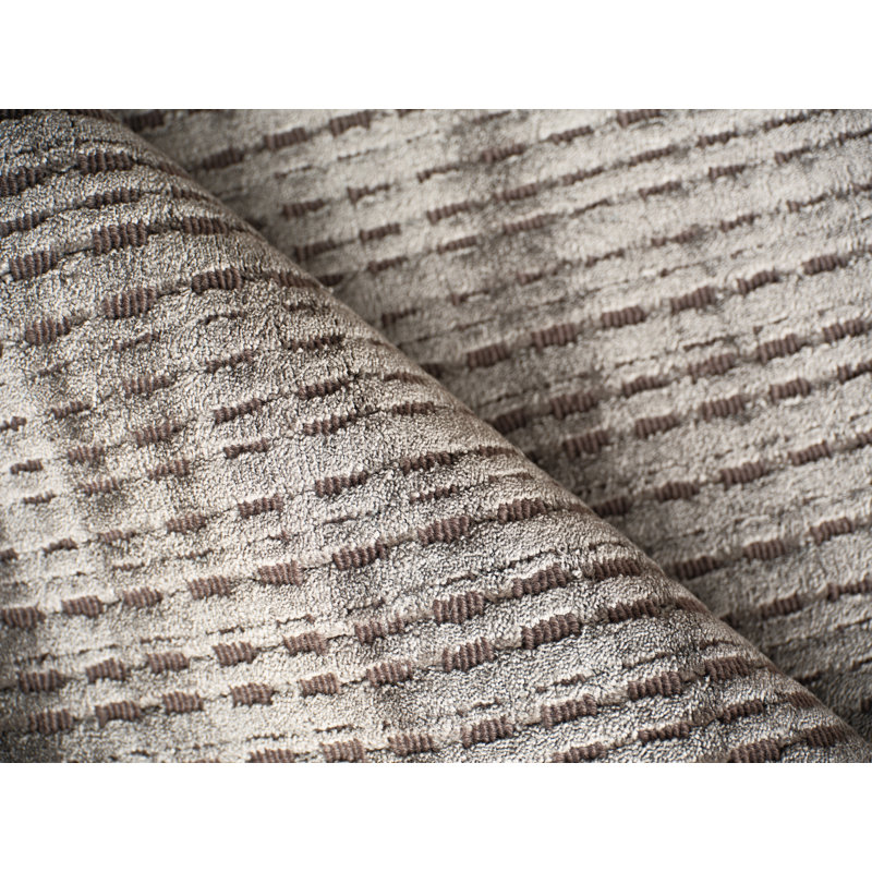 Cabrini Modern Handmade Silky Nylon, Brown Area Rug, Rectangle 10' x 14'
