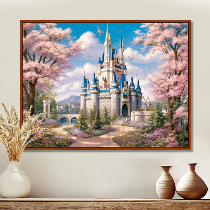 «Enchantment Of Castles - Castles», reproduction sur toile encadrée, H 24 po x l 32 po x P 1 po, Cadre flottant brun