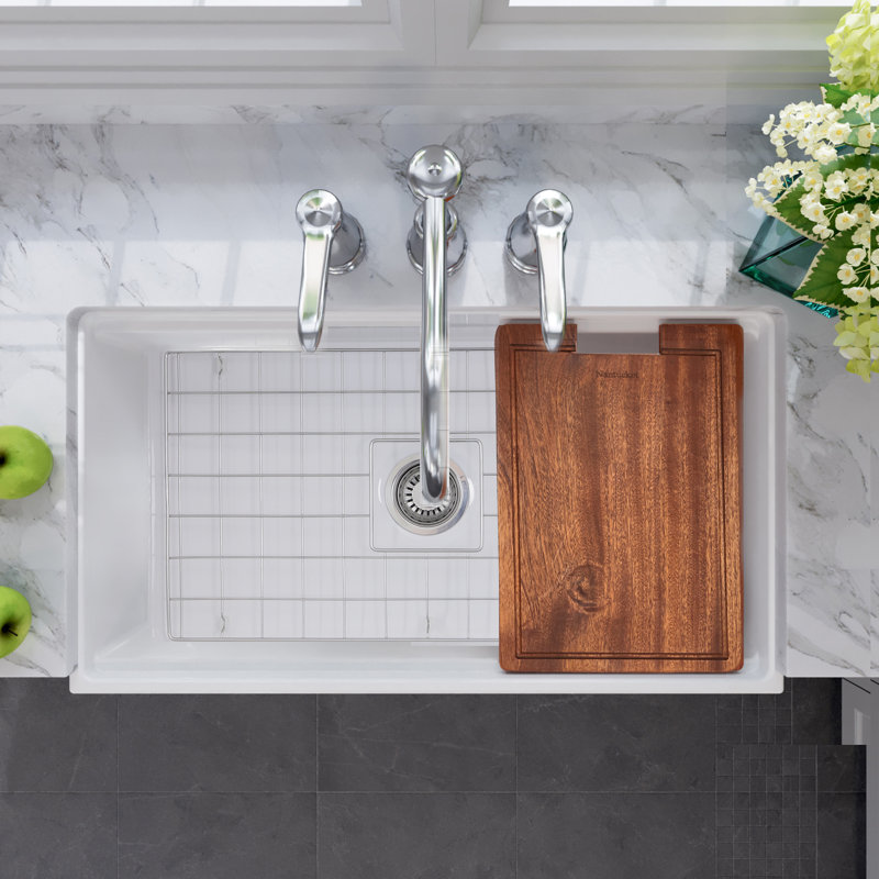 Cape 33'' L Single Basin Kitchen Sink, White