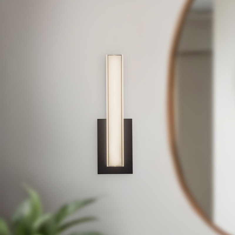 Garland 15-in Black dimmable LED Wall Sconce, Matte Black