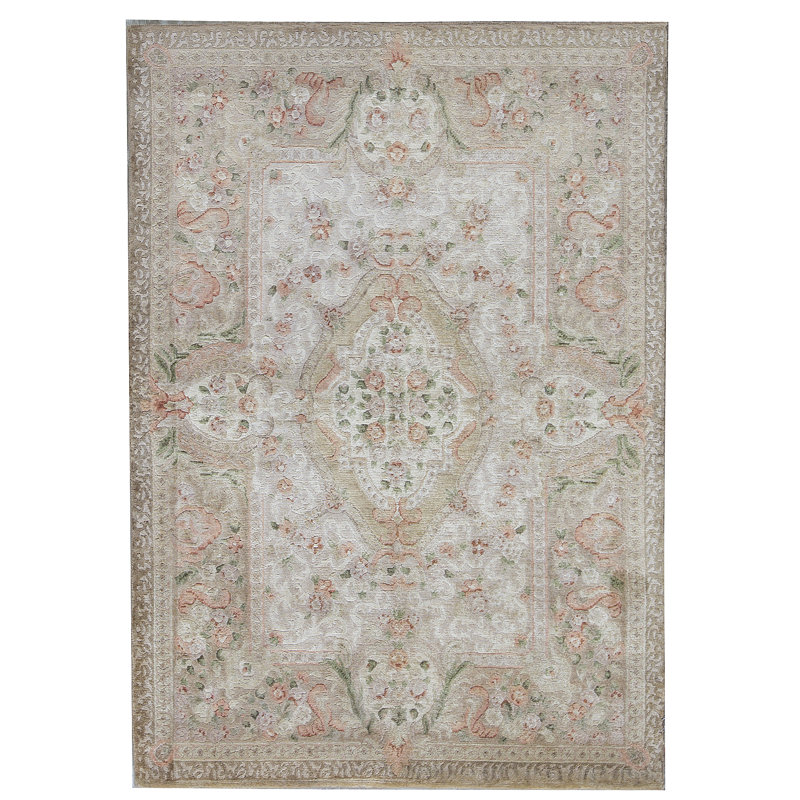 Hand-Knotted High-Quality Beige Area Rug