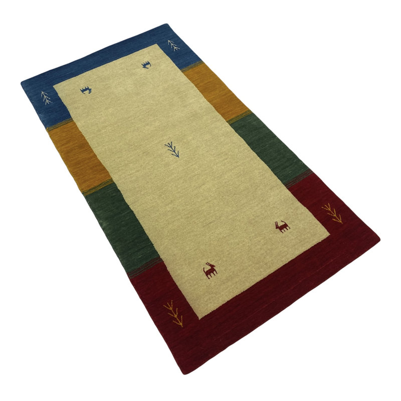 Boarder Hand Woven Beige Indoor Rug, Rectangle 90 x 160cm