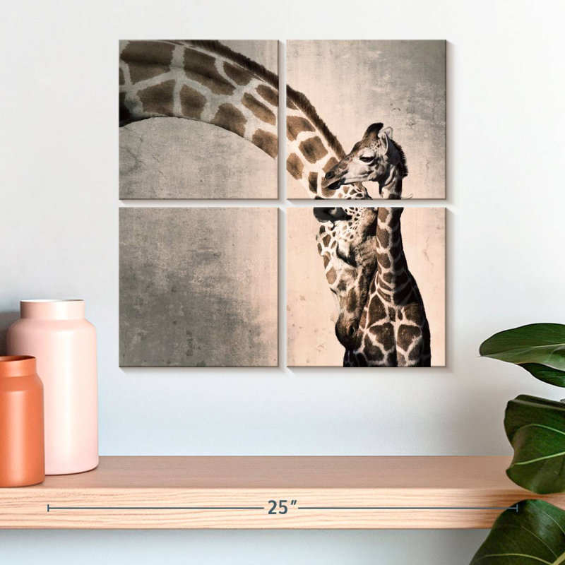 Brampt Mother And Son Giraffe, 18" H x 18" W