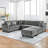 U-shaped sectional sofa with storage footstool-117582174