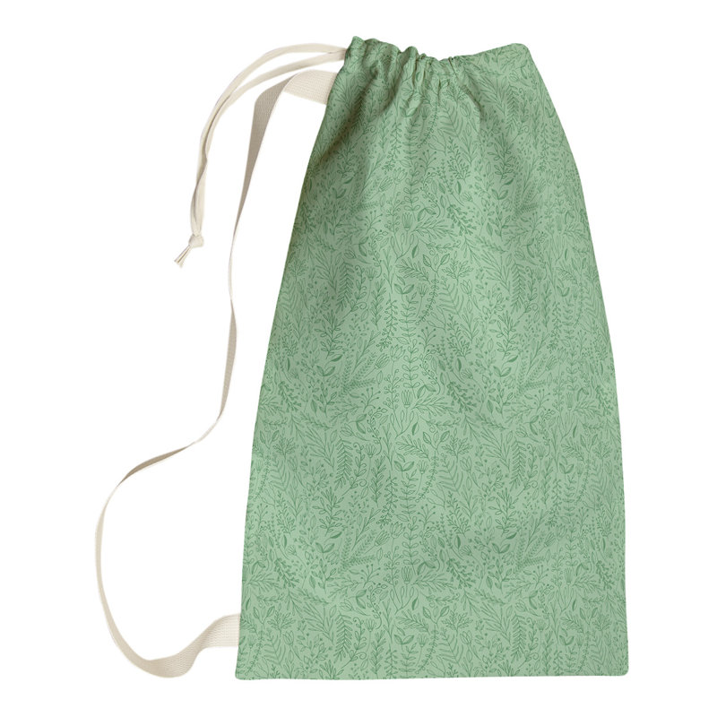 Leffel Fabric Laundry Bag with Handles, Small ( 64" H x 20" W x 1.5" D), Green