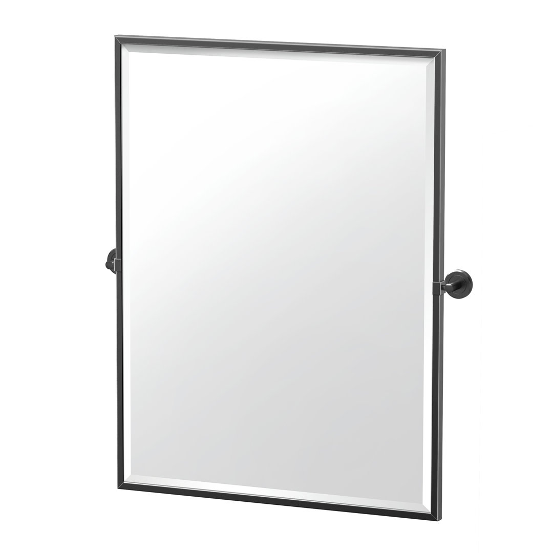 Latitude II Framed Rectangle Bathroom Vanity Mirror | Pivoting and Beveled Mirror Gatco