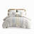 Cotton Printed Comforter Set with Chenille White/Navy King/Cal King