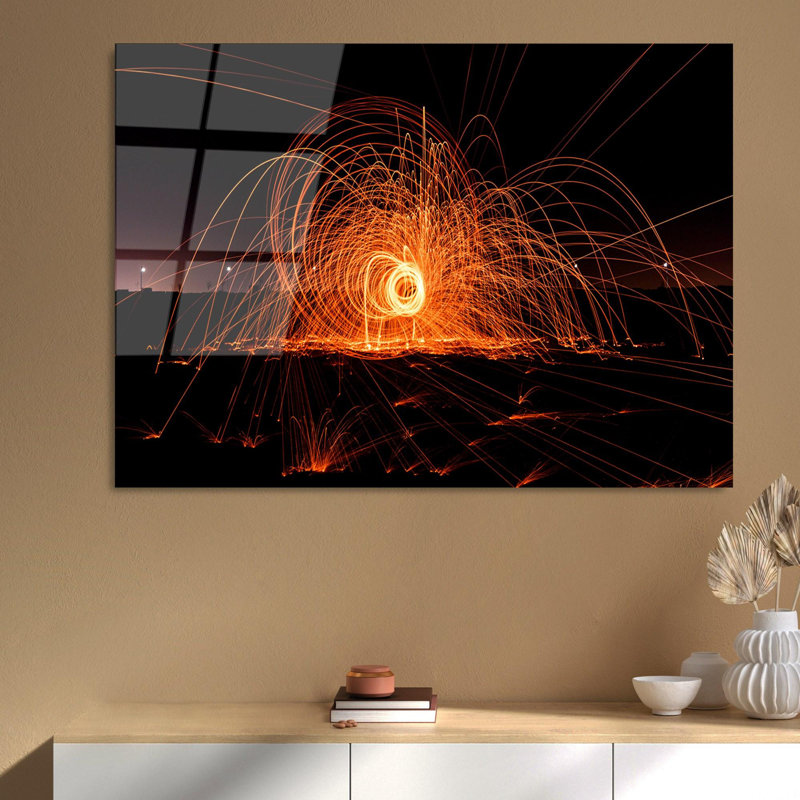 Superbe peinture murale en verre trempé 27,6 po x 39,4 po | 100% verre trempé, épaisseur: 0,16 pouce | Décoration élégante pour le salon ou le bureau, durable et facile à nettoyer, idée de cadeau parfaite