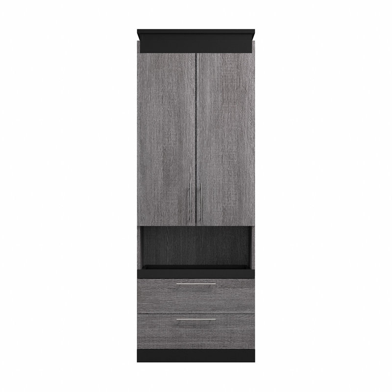 Armoire de rangement 30 po avec tablette coulissante Ailé, Écorce gris