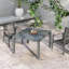 41 "- 83" Table de patio extensible, gris foncé, structure en aluminium et bureau en acier semblable au bois pour 6 8 extérieurs 83 "gris, cadre avec plateau effet bois