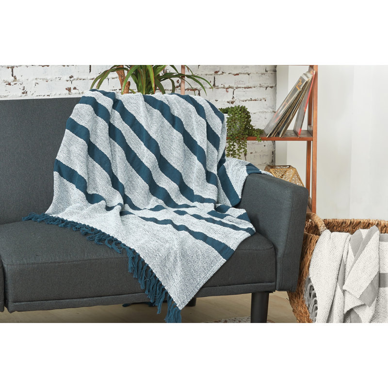 Chandler Hand Woven Throw Blanket, Blue