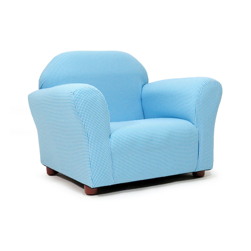 Fauteuil club pour enfants en guingan Weybridge, Bleu