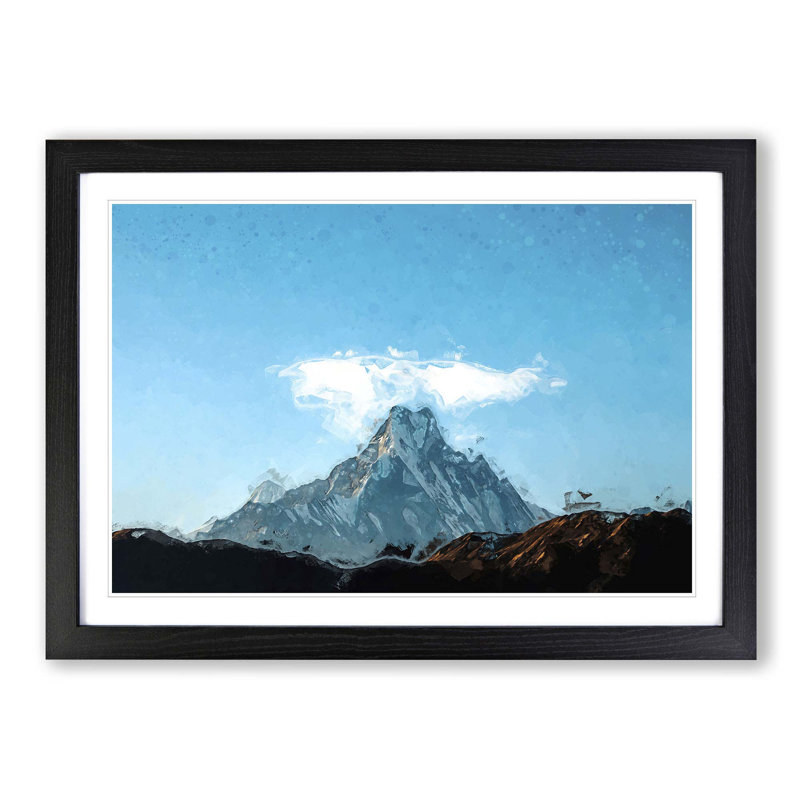 Fishtail Mountain in Nepal in Abstract - Picture Frame Graphic Art Print, 27cm H x 36cm W x 2cm D, Black Framed