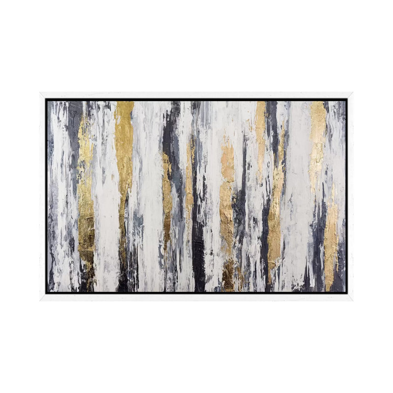 Parallelism by Nikki Chauhan - Painting on Canvas, 152.5 cm H x 101.5 cm W, White Framed