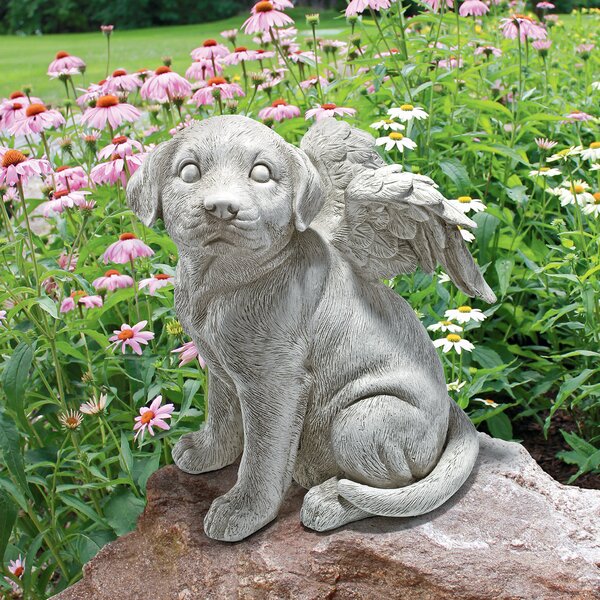 Design Toscano Loving Friend, Memorial Pet Dog Statue: Large, Gray