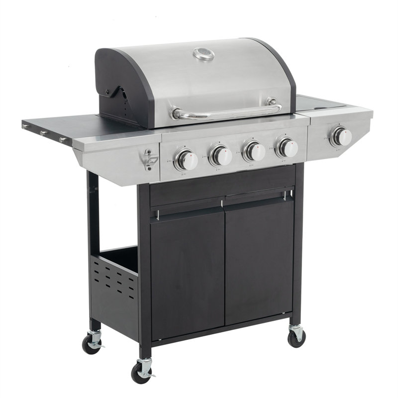 GlowSol 14 - Burner Freestanding Propane Gas Grill with Side Burner