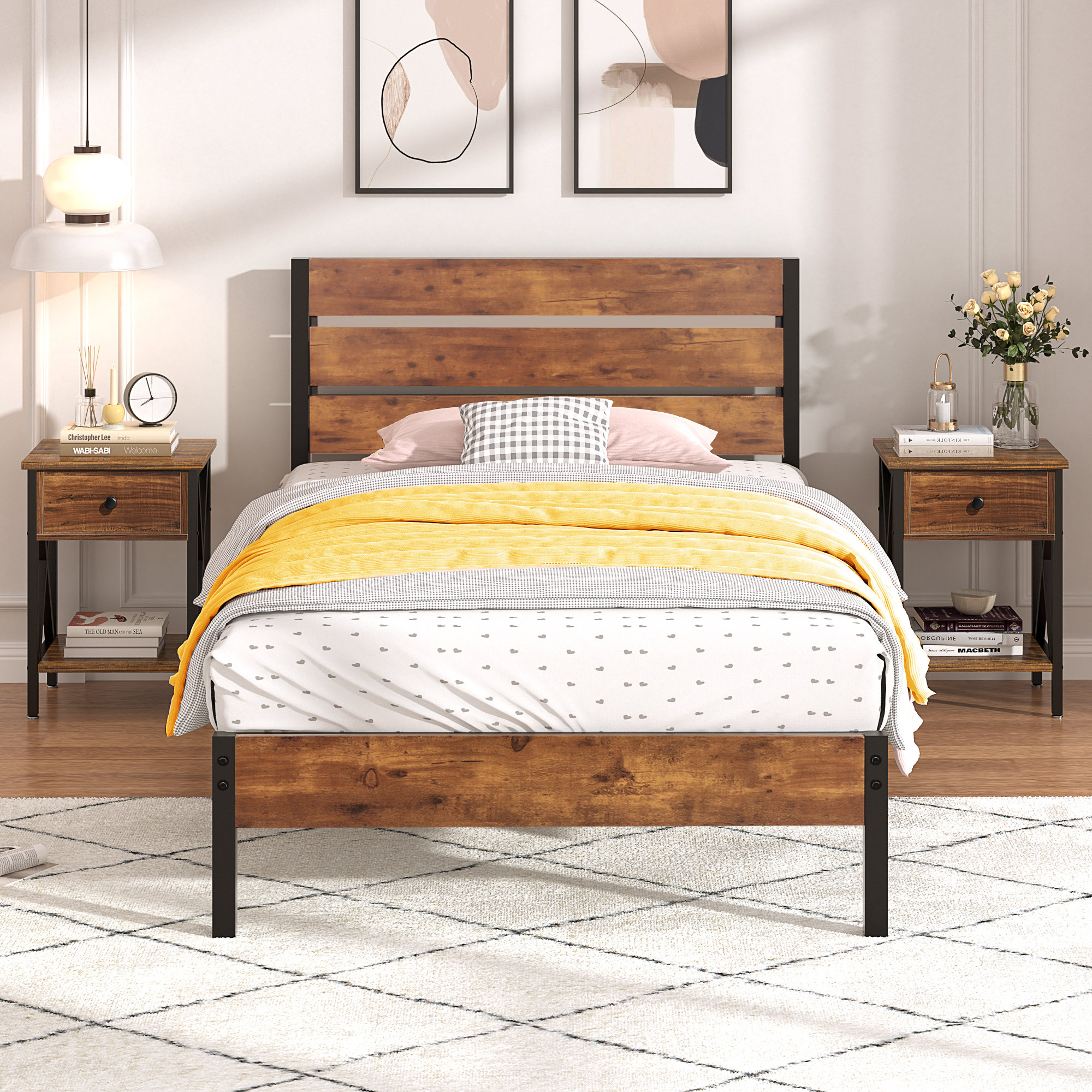 Steelside™ Alicia Steel Platform 3 Piece Bedroom Set & Reviews | Wayfair