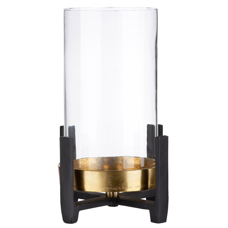 Aluminum Tabletop Hurricane, 27.5cm H x 19cm W x 18.5cm D