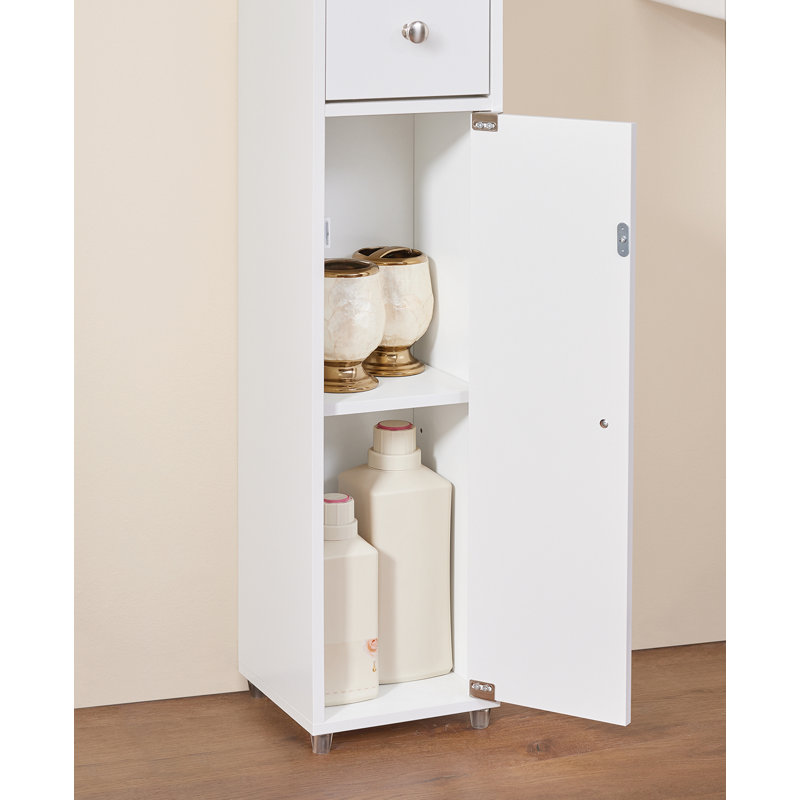 White Tall MDF Cabinet with Adjustable Shelving