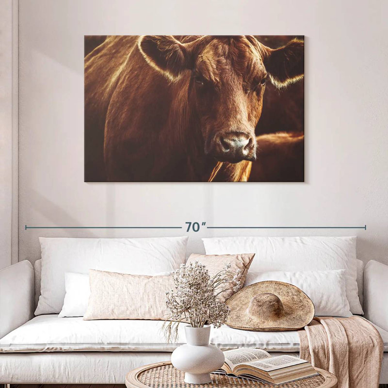 Brampt Expressive Brown Cow, 30" H x 45" W