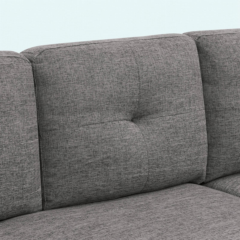 2 - Piece Upholstered Sectional, Gray Polyester