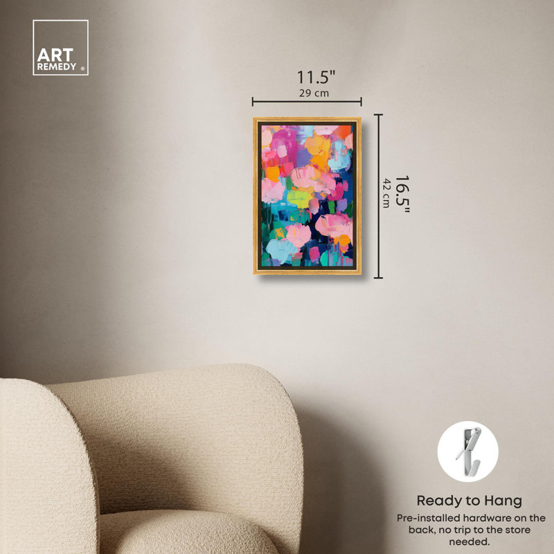 Toile «Glide of Colours» par Art Remedy, Cadre doré, H 16 po x l 11 po