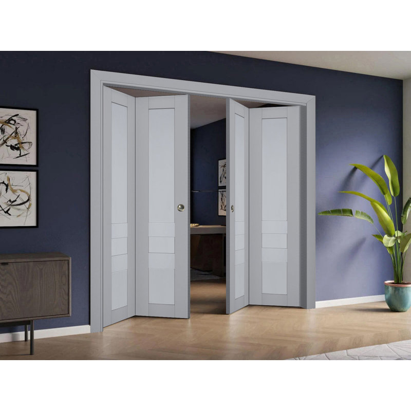 Porte de grange en bois à panneaux Veregio, 24 po x 96 po, Gris
