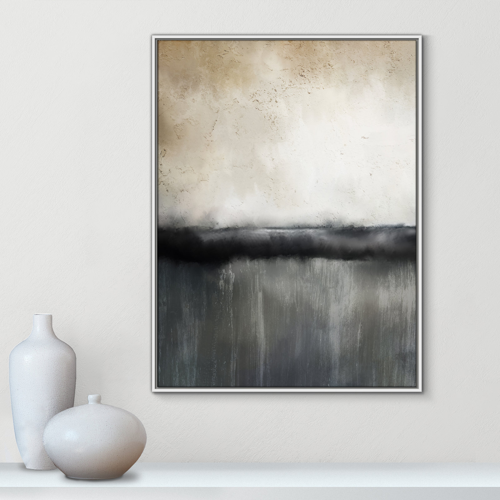 Sunset by Kimberly Allen Print, Picture Framed Canvas, 41.5" H x 31.5" W, White
