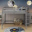 Lit mezzanine double avec garde-robe de rangement-389097639
