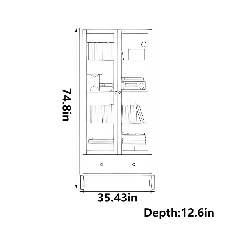 Bibliothèque de rangement à grande capacité de style américain