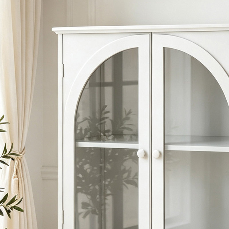 Armoire de rangement vitrée à porte en verre de 41,93 po avec 2 tiroirs et une tablette réglable, espace de rangement spacieux
