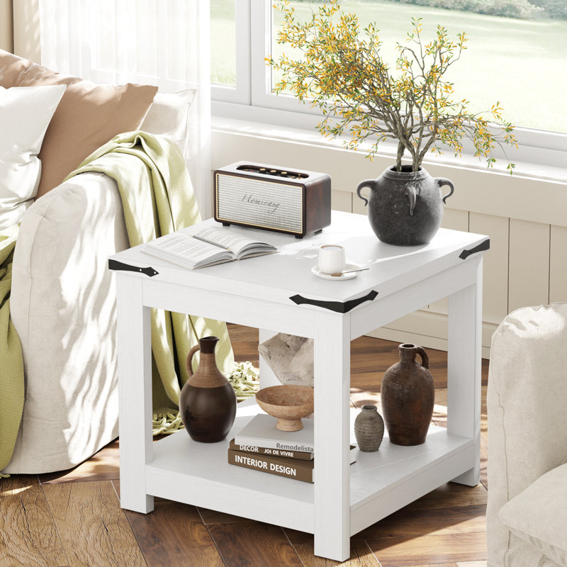 Table de bout carrée 20 po x 20 po, Blanc