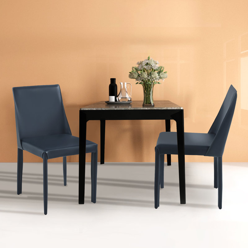 Chaise rembourrée en cuir Rebbeca Bridle, Bleu